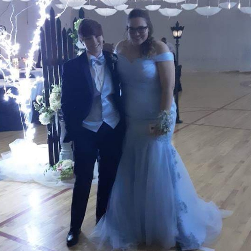 Baby blue mermaid dress